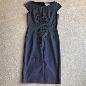 MaxMara tasso pintucked houndstooth sheath dress in midnight blue